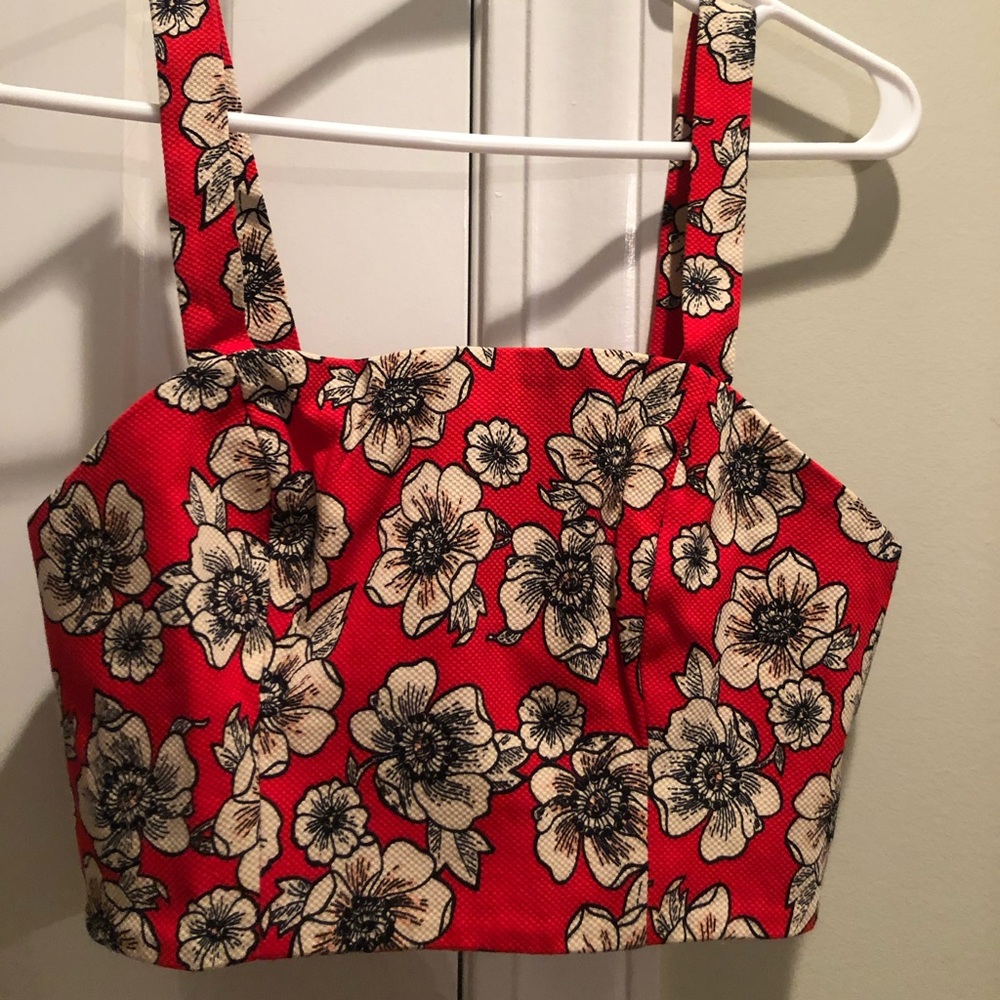 NWT Floral Corset Crop Top